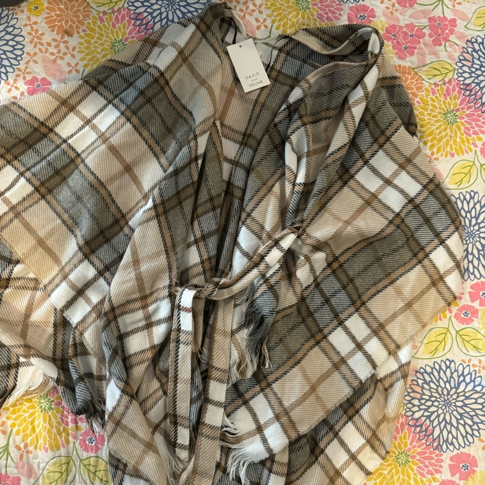 NWT one size women’s paid blanket wrap tied waist for fall - Picture 1 of 6